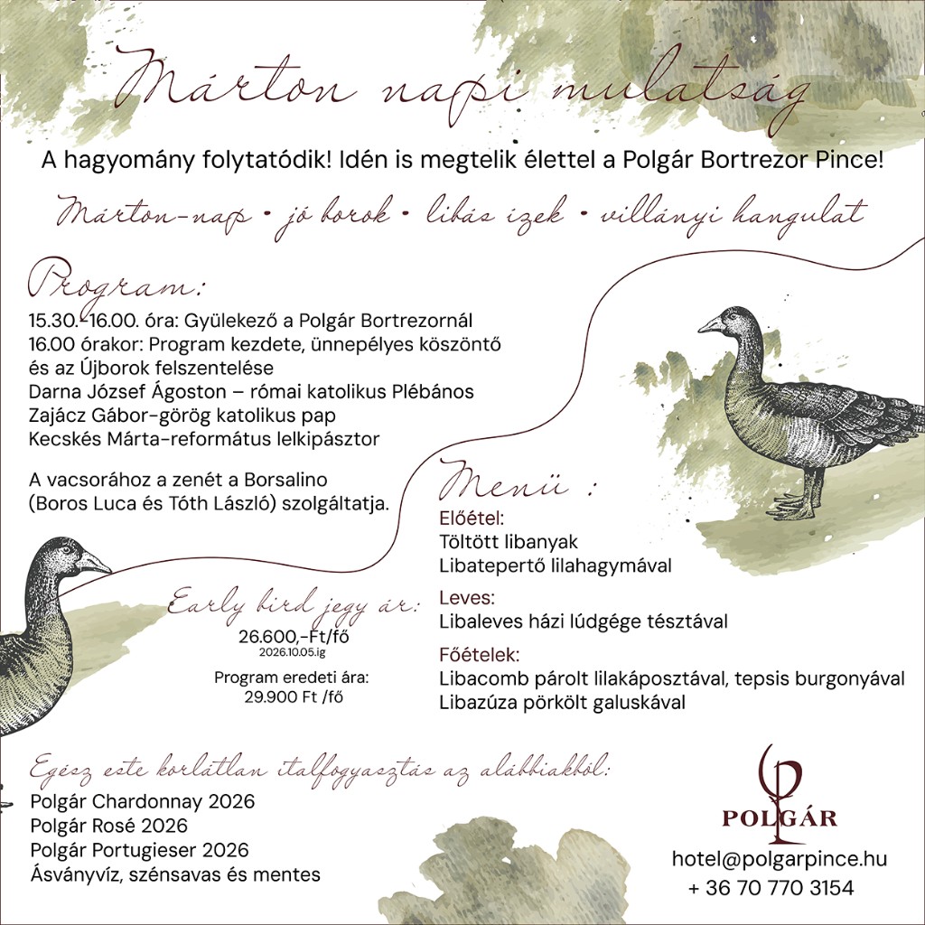 St Martin's Day celebration 2026 – Polgár Bortrezor