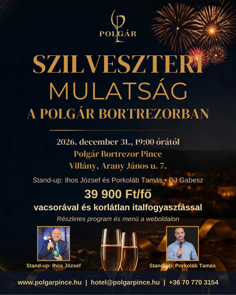 Szilveszteri mulatság 2026 – Polgár Bortrezor